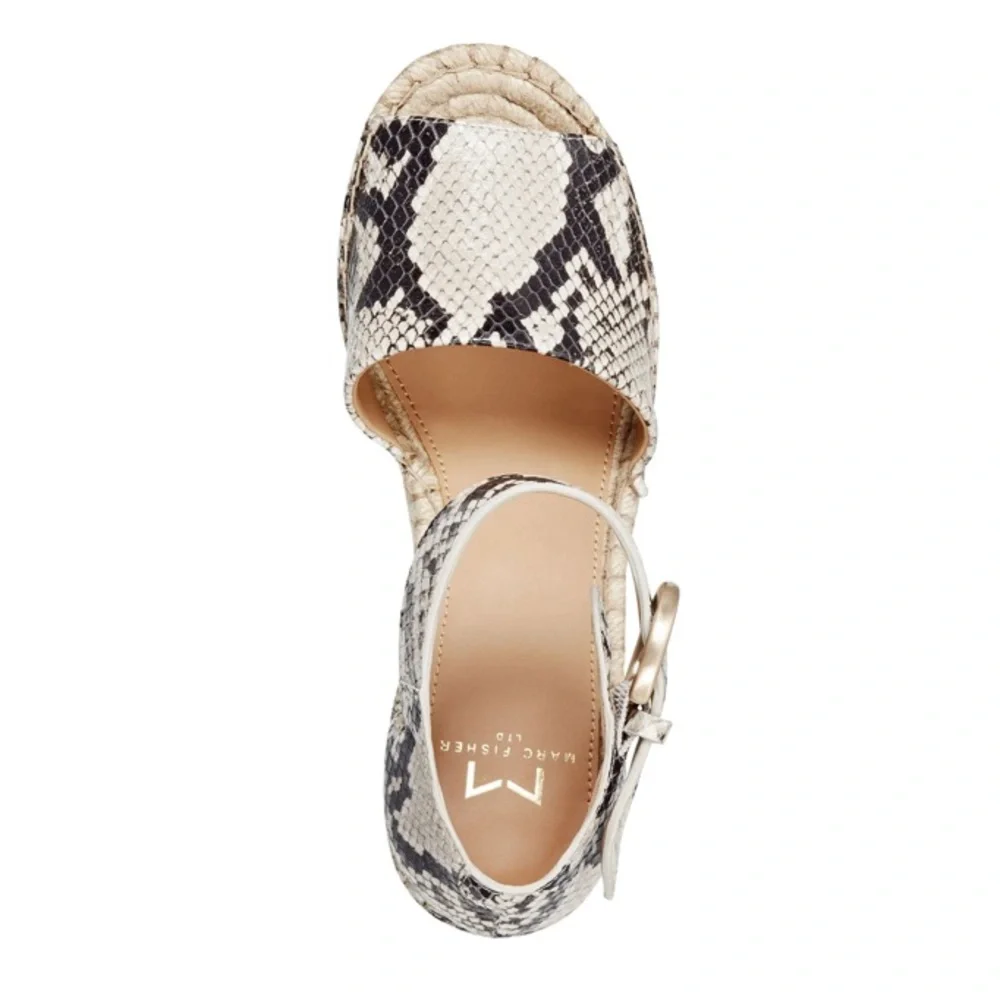 Marc Fisher Snakeskin Espadrille Sandal Sz 9 - Picture 2 of 5